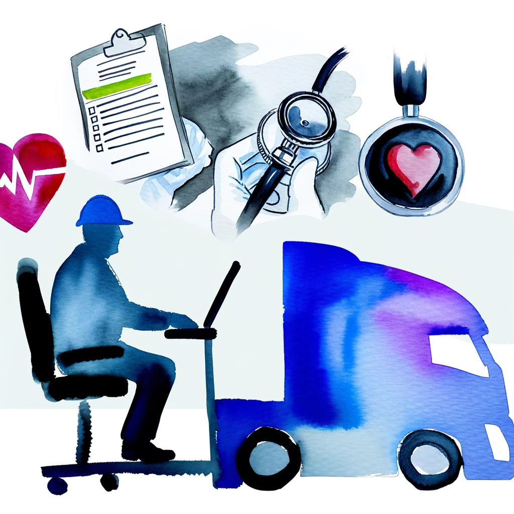 入社時に健康診断を受けるトラック運転手の重要性を強調1